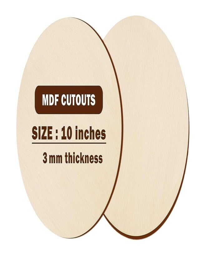 BerryBox 10 x 10 inch Round MDF Boards 2 Pieces for Art and Craft, Wood Round MDF Sheets for Craft Work, DIY MDF Cutouts 3mm Thickness - Image 1